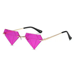 Irregular Diamond Shape Small Frame Sunglasses Purple