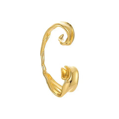 Irregular Ear Cuff Gold Earrings