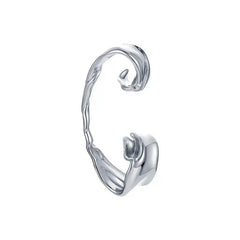 Irregular Ear Cuff Gold Earrings - Silver