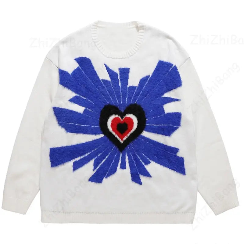 Irregular Embroidery Heart Warm Sweatshirt