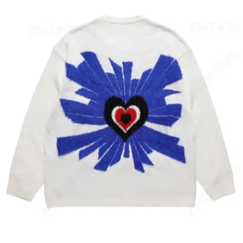 Irregular Embroidery Heart Warm Sweatshirt