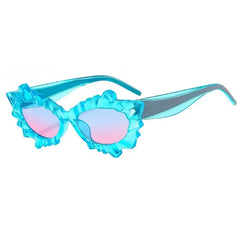 Irregular Eye Gradient Sunglasses - Blue Purple