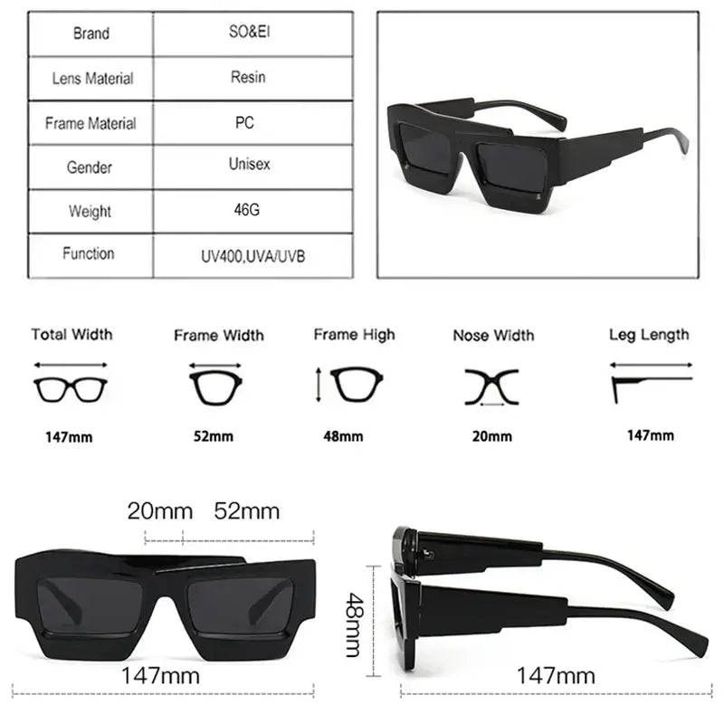 Irregular Retro Double Color Sunglasses for Men and Women
