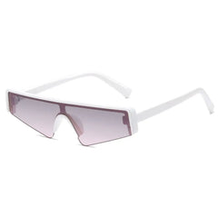 Irregular Shape Sports Sunglasses with UV Protection White