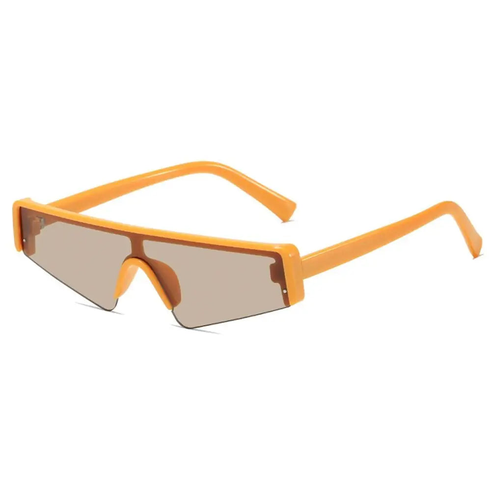 Irregular Shape Sports Sunglasses - Yellow / One Size