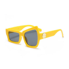 Irregular Shaped Sunglasses - Yellow / One Size