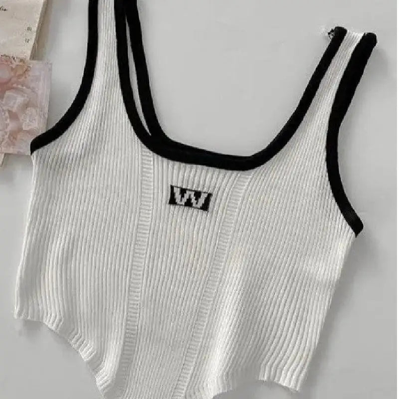 Irregular Sleeveless Crop Tops for Women White / One Size