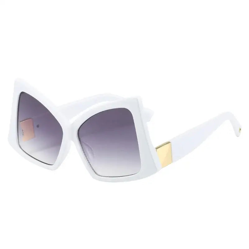 Irregular Square Double Color Sunglasses - White