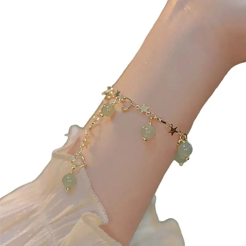 Jade Star And Heart Bracelet