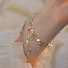 Jade Star and Heart Bracelet Embrace Style Stars