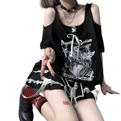 Japanese Anime Angel Print T-Shirt