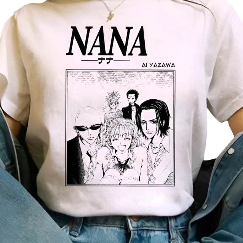 Japanese Anime Woman T-shirts Nana Osaki T Shirt Women Kawaii Nana Graphic Tees Harajuku Summer Top Cartoon Unisex Tshirt Female