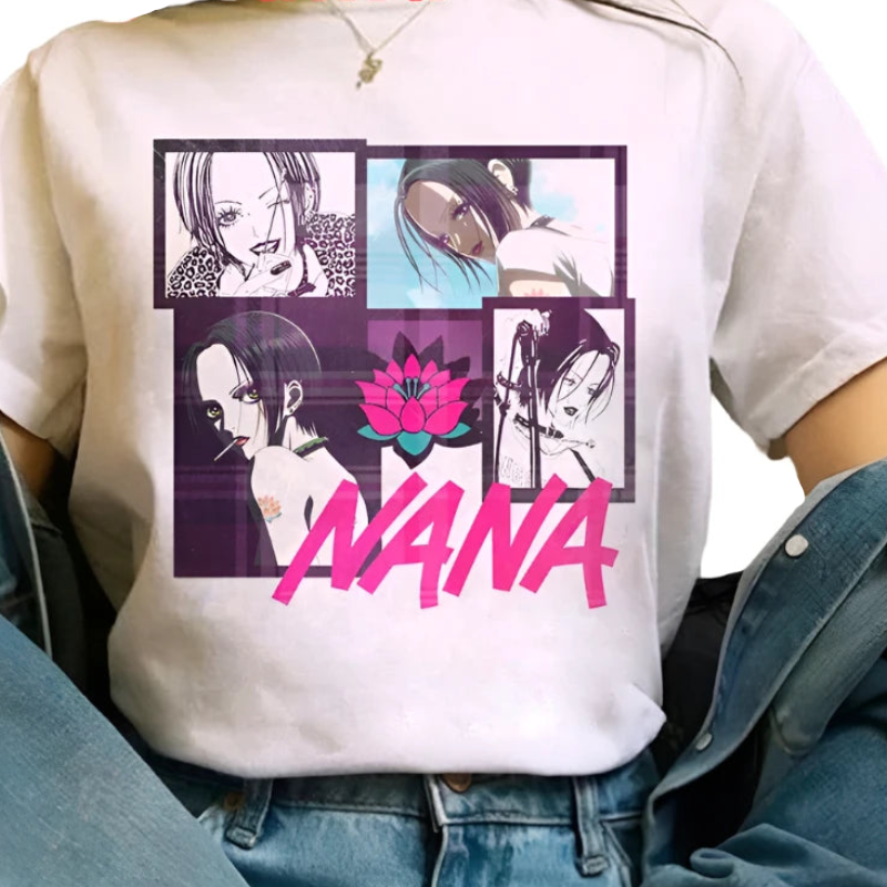 Japanese Anime Woman T-shirts Nana Osaki T Shirt Women Kawaii Nana Graphic Tees Harajuku Summer Top Cartoon Unisex Tshirt Female