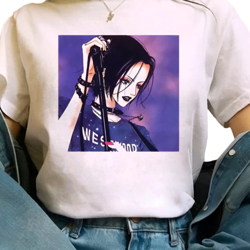 Japanese Anime Woman T-shirts Nana Osaki T Shirt Women Kawaii Nana Graphic Tees Harajuku Summer Top Cartoon Unisex Tshirt Female