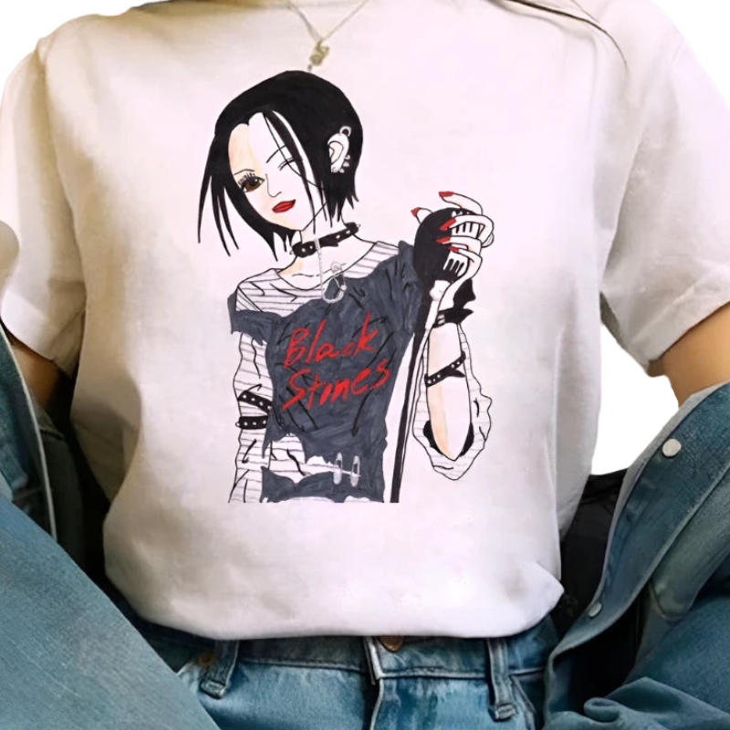 Japanese Anime Woman T-shirts Nana Osaki T Shirt Women Kawaii Nana Graphic Tees Harajuku Summer Top Cartoon Unisex Tshirt Female