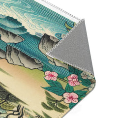 Japanese Art-Inspired Area Rug with Cherry Blossom Tree
