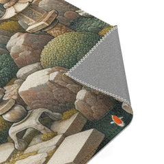 Japanese Art Inspired Area Rug with Cherry Blossoms and Koi