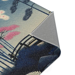 Japanese Art-Inspired Area Rug with Sakura