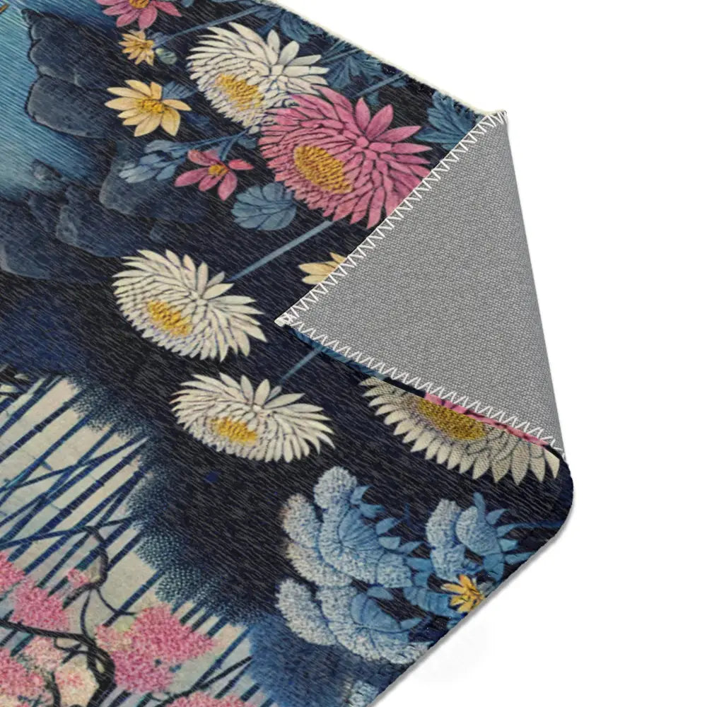 Japanese Art-Inspired Area Rug with Sakura