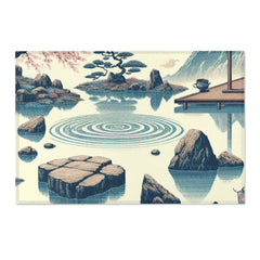 Japanese Art-Inspired Area Rug with Zen Garden Design 36’’