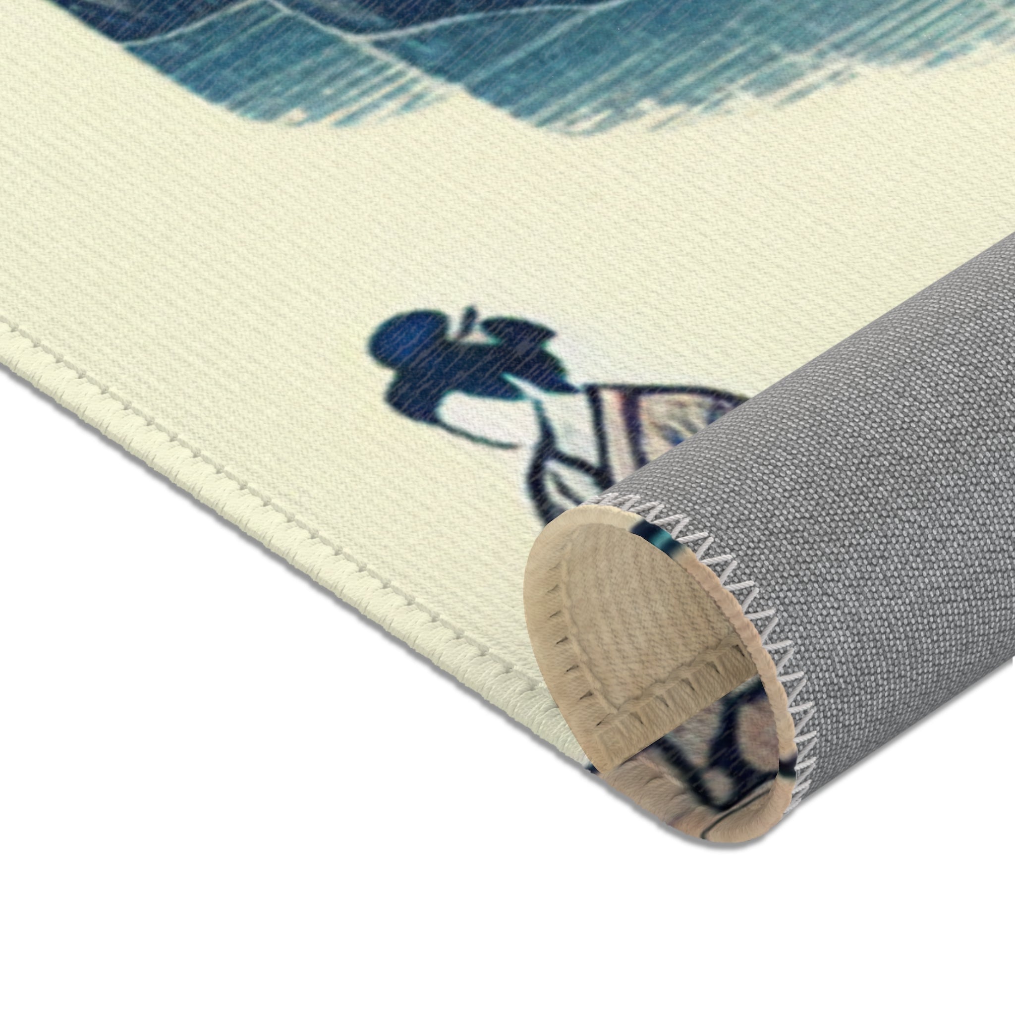 Japanese Art-Inspired Area Rug with Zen Garden Design