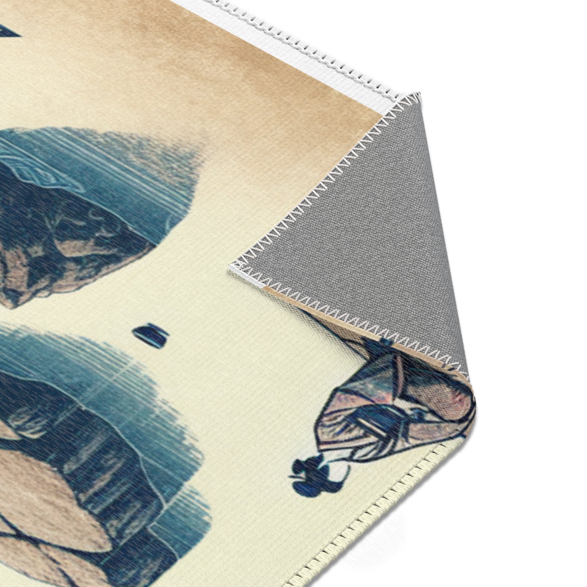 Japanese Art-Inspired Area Rug with Zen Garden Design