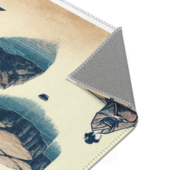 Japanese Art-Inspired Area Rug with Zen Garden Design