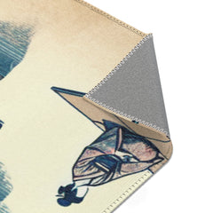 Japanese Art-Inspired Area Rug with Zen Garden Design