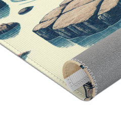 Japanese Art-Inspired Area Rug with Zen Garden Design