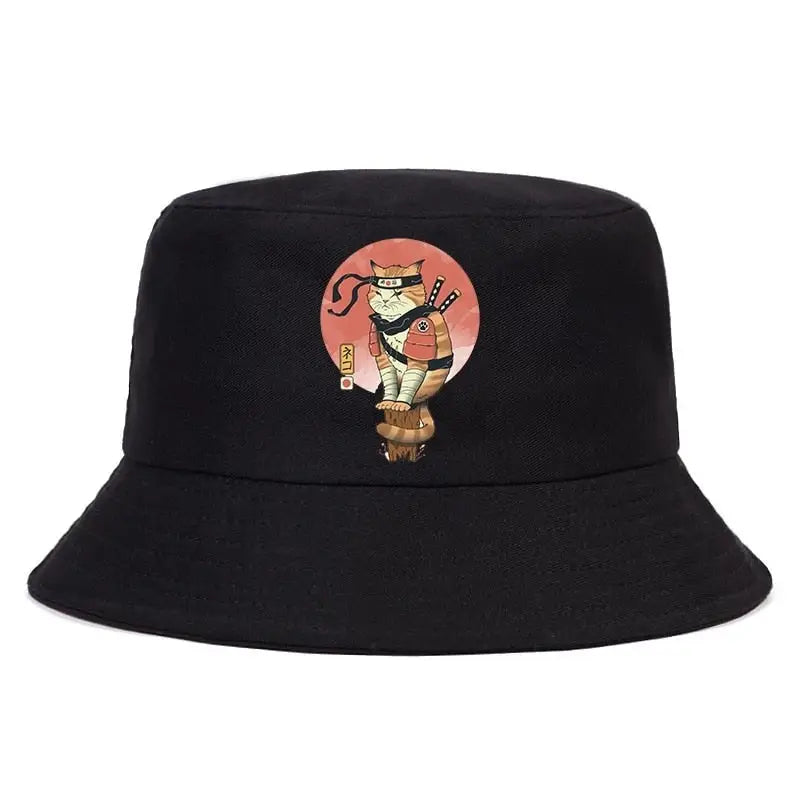 Japanese Cartoon Cat Bucket Hat