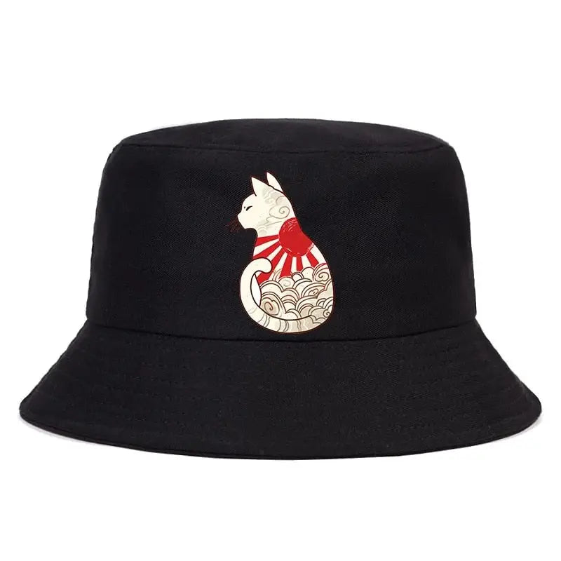 Japanese Cartoon Cat Bucket Hat