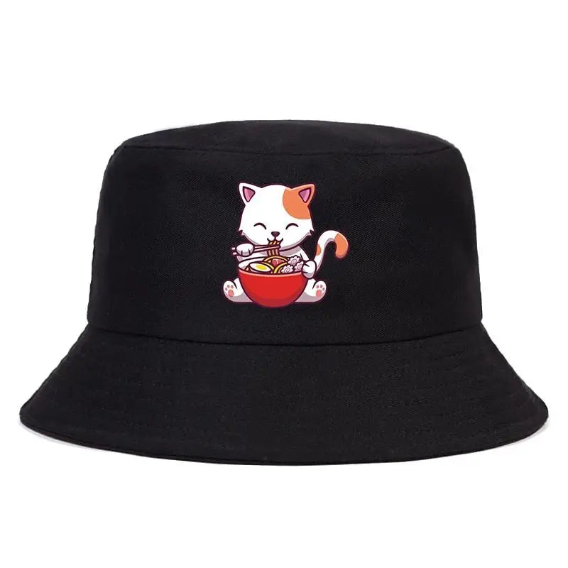 Japanese Cartoon Cat Bucket Hat