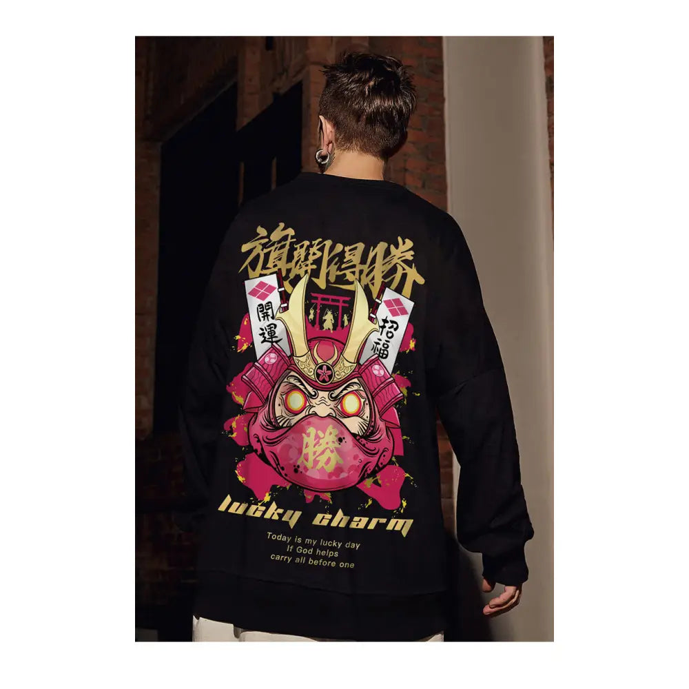 Japanese Collection Long-Sleeved Loose Sweatshirt A / Black