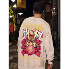 Japanese Collection Long-Sleeved Loose Sweatshirt B / White