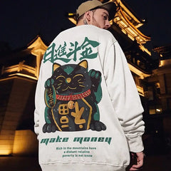 Japanese Collection Long-Sleeved Loose Sweatshirt E / White