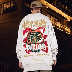 Japanese Collection Long-Sleeved Loose Sweatshirt H / White