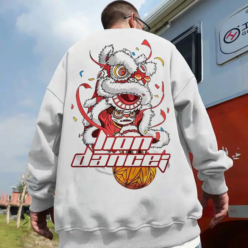 Japanese Collection Long-Sleeved Loose Sweatshirt J / White