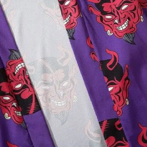 Japanese Demon 3/4 Sleeve Kimono - KIMONO