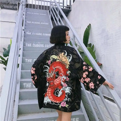 Japanese Dragon Sakuras Kimono