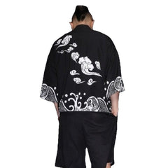 Japanese Dragon Sakuras Kimono - Wave / M - KIMONO