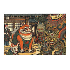 Japanese Folk Art Rug Showcases Traditional Yokai