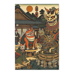 Japanese Folk Art Rug Showcases Traditional Yokai