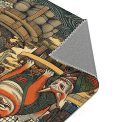 Japanese Folk Art Rug Showcases Traditional Yokai Characters