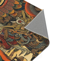 Japanese Folk Art Rug Showcases Traditional Yokai Characters