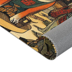 Japanese Folk Art Rug Showcases Traditional Yokai Characters