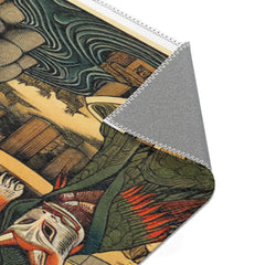 Japanese Folk Art Rug Showcases Traditional Yokai Characters