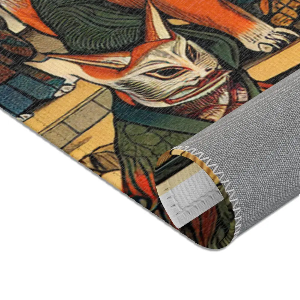 Japanese Folk Art Rug Showcases Traditional Yokai Characters