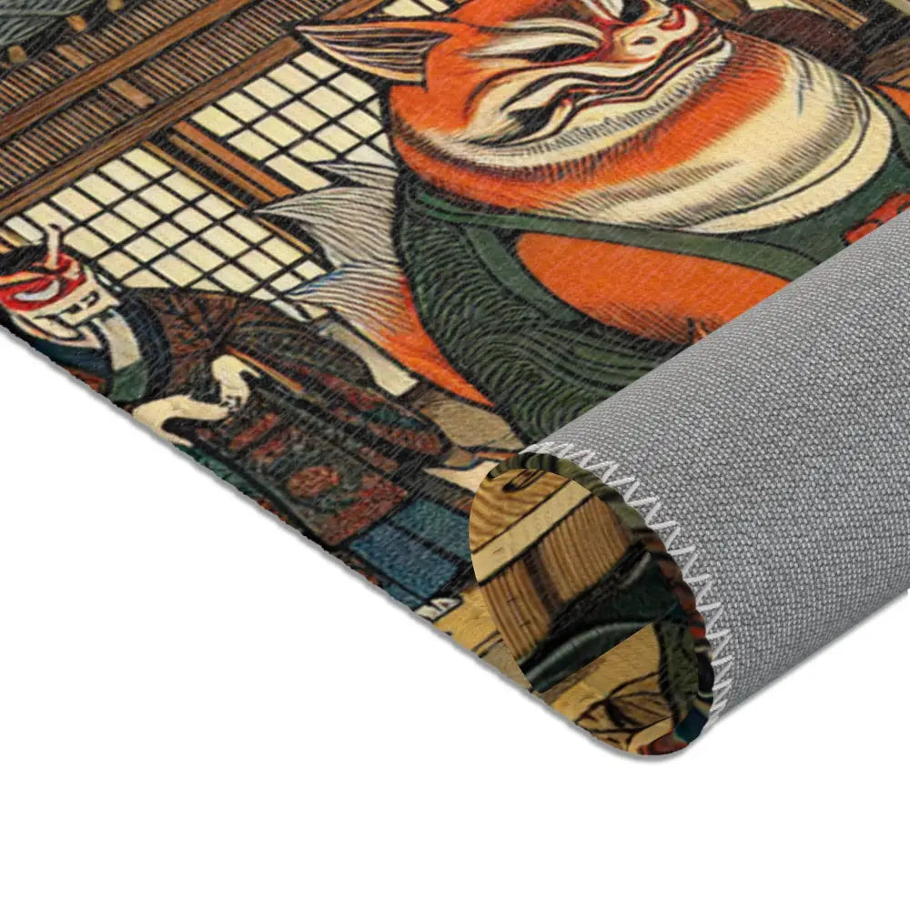 Japanese Folk Art Rug Showcases Traditional Yokai Characters