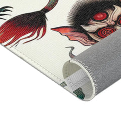 Japanese Folklore Area Rug with Vibrant Yokai Imagery