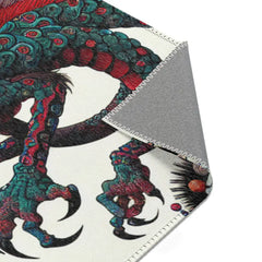 Japanese Folklore Area Rug with Vibrant Yokai Imagery